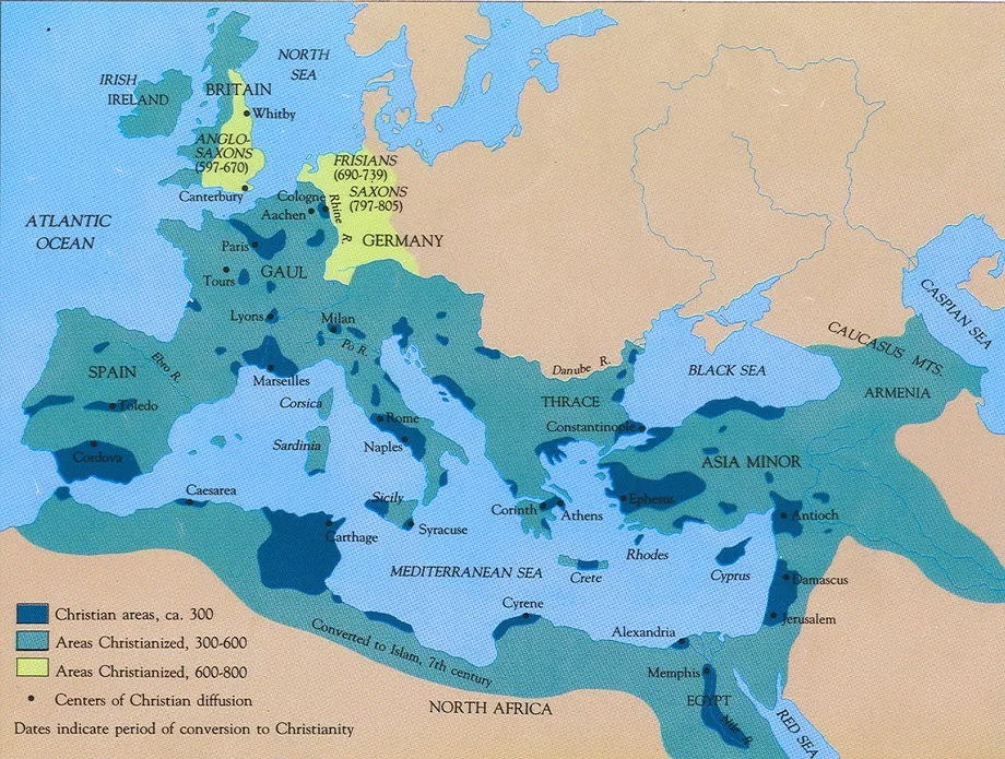 Difusão do cristianismo ao longo do Império Romano